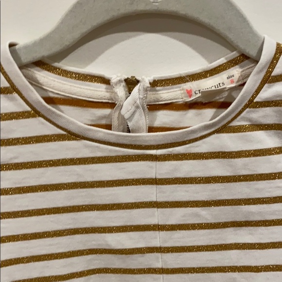 Crewcuts gold stripe top size 8 - Picture 2 of 3